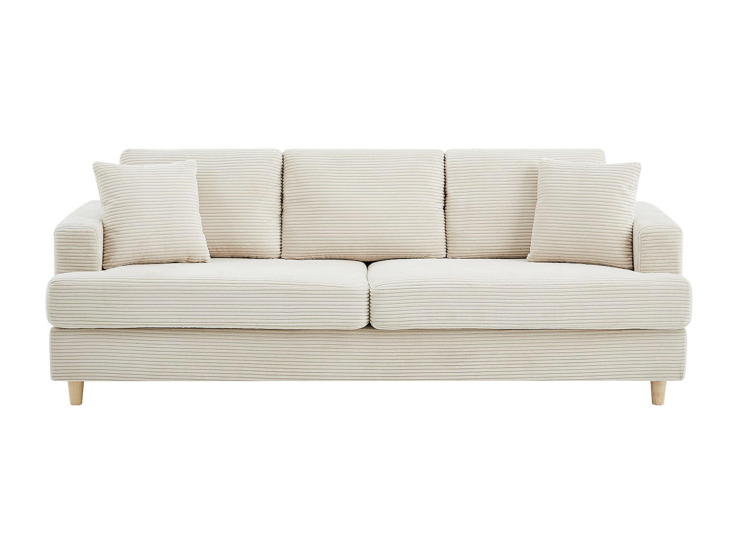 SOFA - 3 Personen - samt - beige Yocaba - Beige, Textil (216/86/79cm) - Vente-Unique