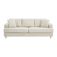 SOFA - 3 Personen - samt - beige Yocaba - Beige, Textil (216/86/79cm) - Vente-Unique