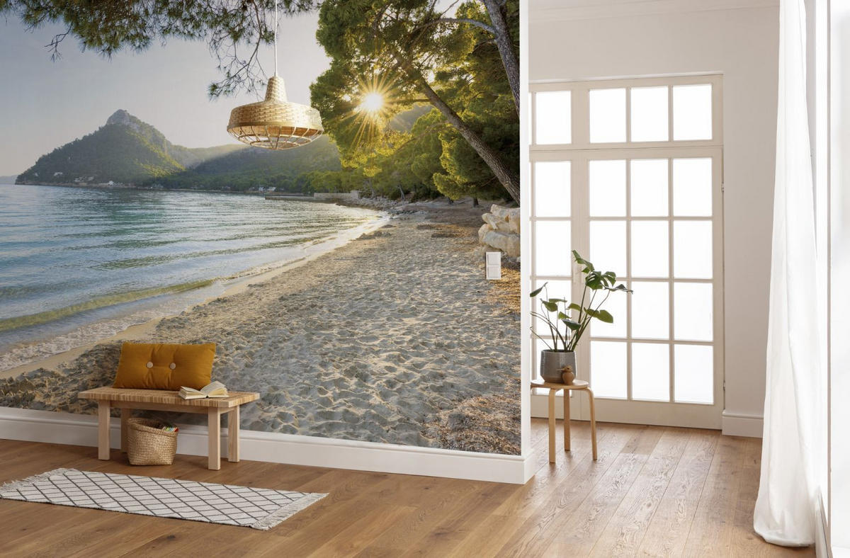 FOTOTAPETE Strand-Motiv 450 x 280 cm - Blau, Papier (450/280cm) - Sanders & Sanders