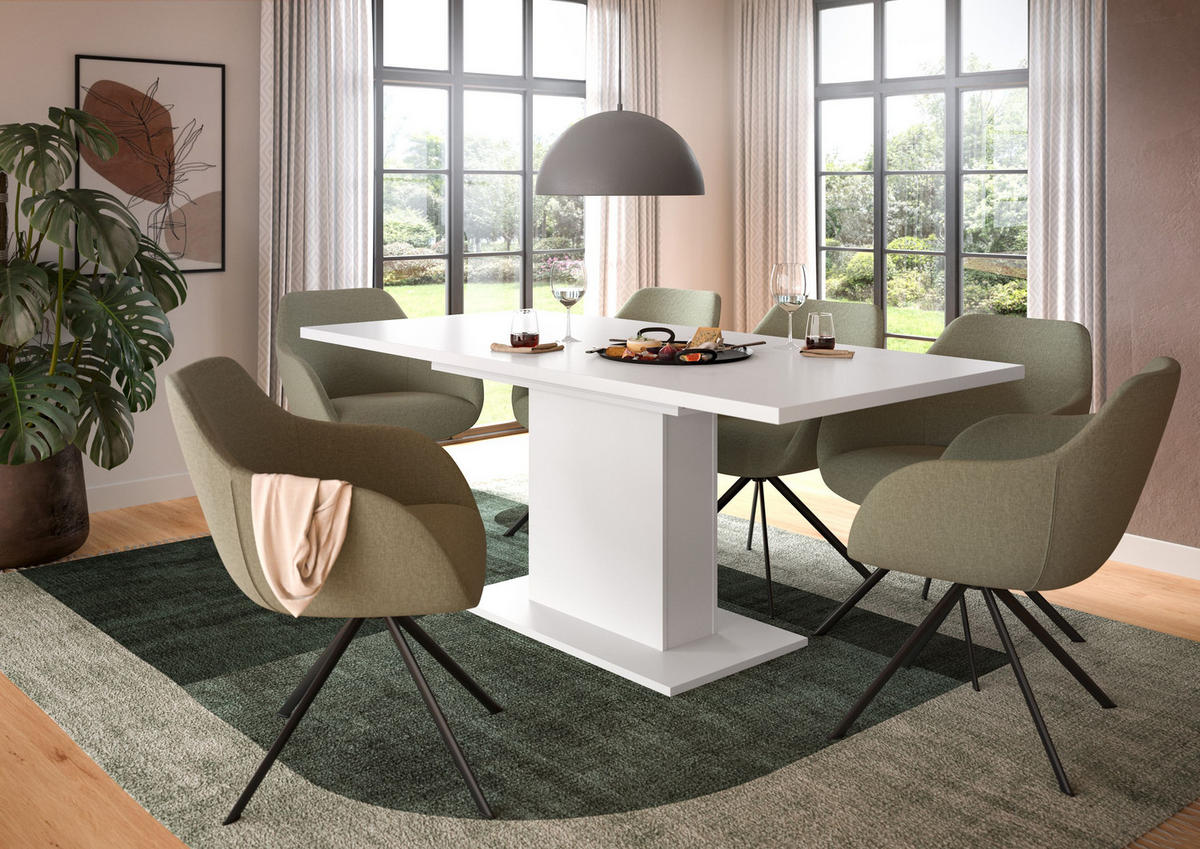 ESSTISCH MOTION (B/H/T: ca. 150/76/90 cm) in Weiß/weiß - Weiß, Holzwerkstoff (90/150/76cm)