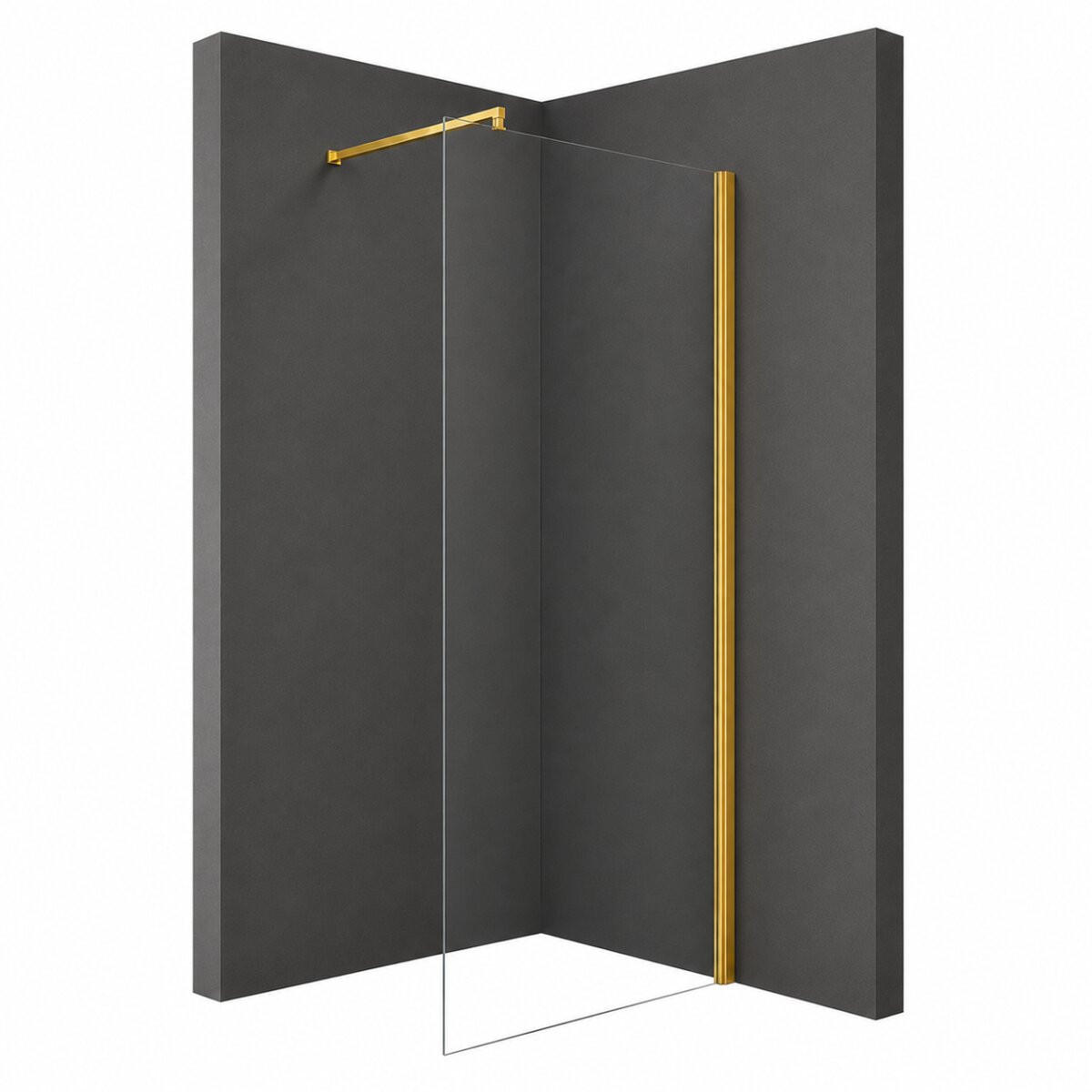 WALK-IN-DUSCHWAND 50 × 200 cm – ESG-Sicherheitsglas – Gold - Goldfarben, Glas (10/50/200cm) -  Glaswerk Westfalen