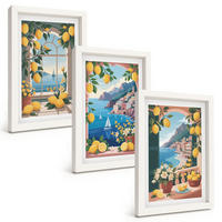 BILDER SET 3er Set - 20x30 cm Weißer Rahmen - Meerblick, italienische Zitronen - Weiß, Kunststoff (20/30cm) - TULUP