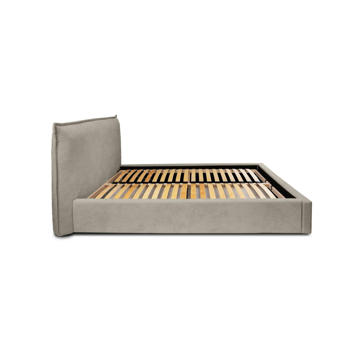 POLSTERBETT Amada Komplettset - Greige, Holzwerkstoff/Textil (160/200cm) - Fun Möbel