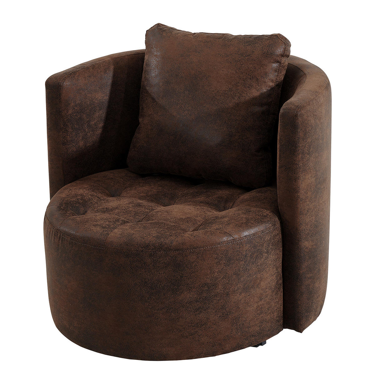 SESSEL - Schwarz/Braun, Textil (65/77/40cm) - home24