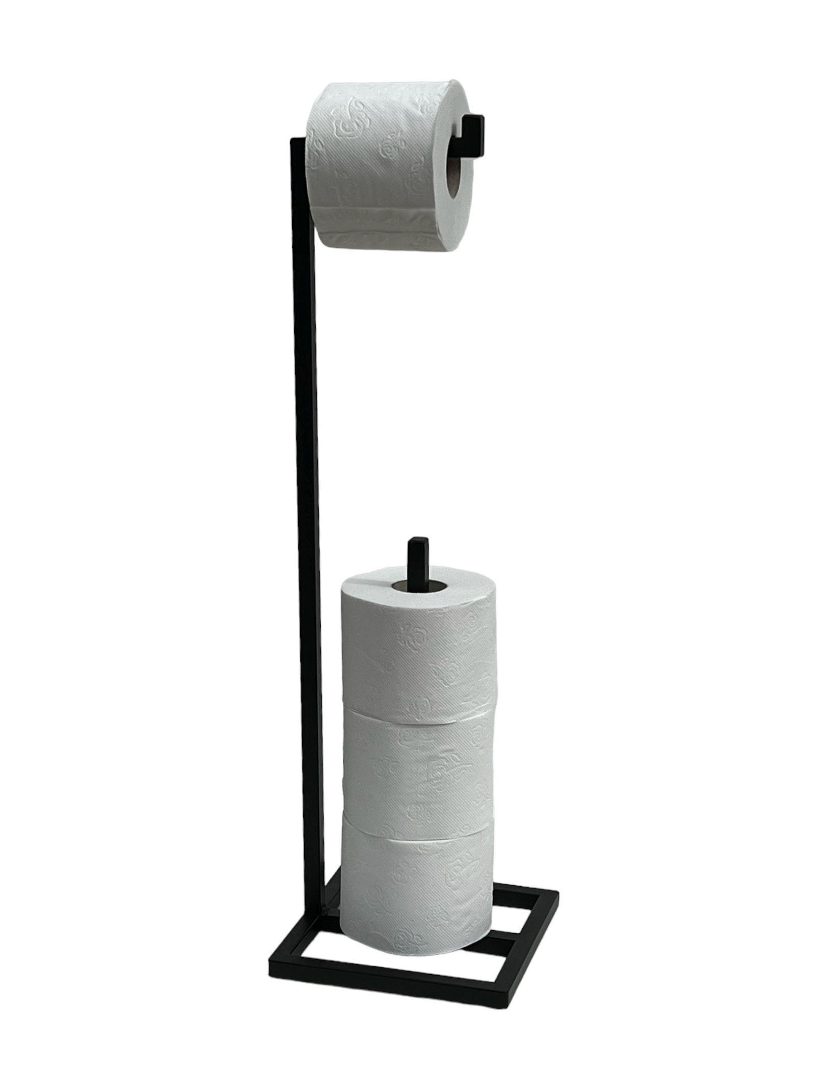 TOILETTENPAPIERHALTER Stehend Schwarz Metall 96459 - Schwarz, Metall (20/70/20cm) - DanDiBo