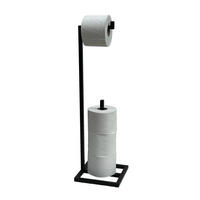 TOILETTENPAPIERHALTER Stehend Schwarz Metall 96459 - Schwarz, Metall (20/70/20cm) - DanDiBo