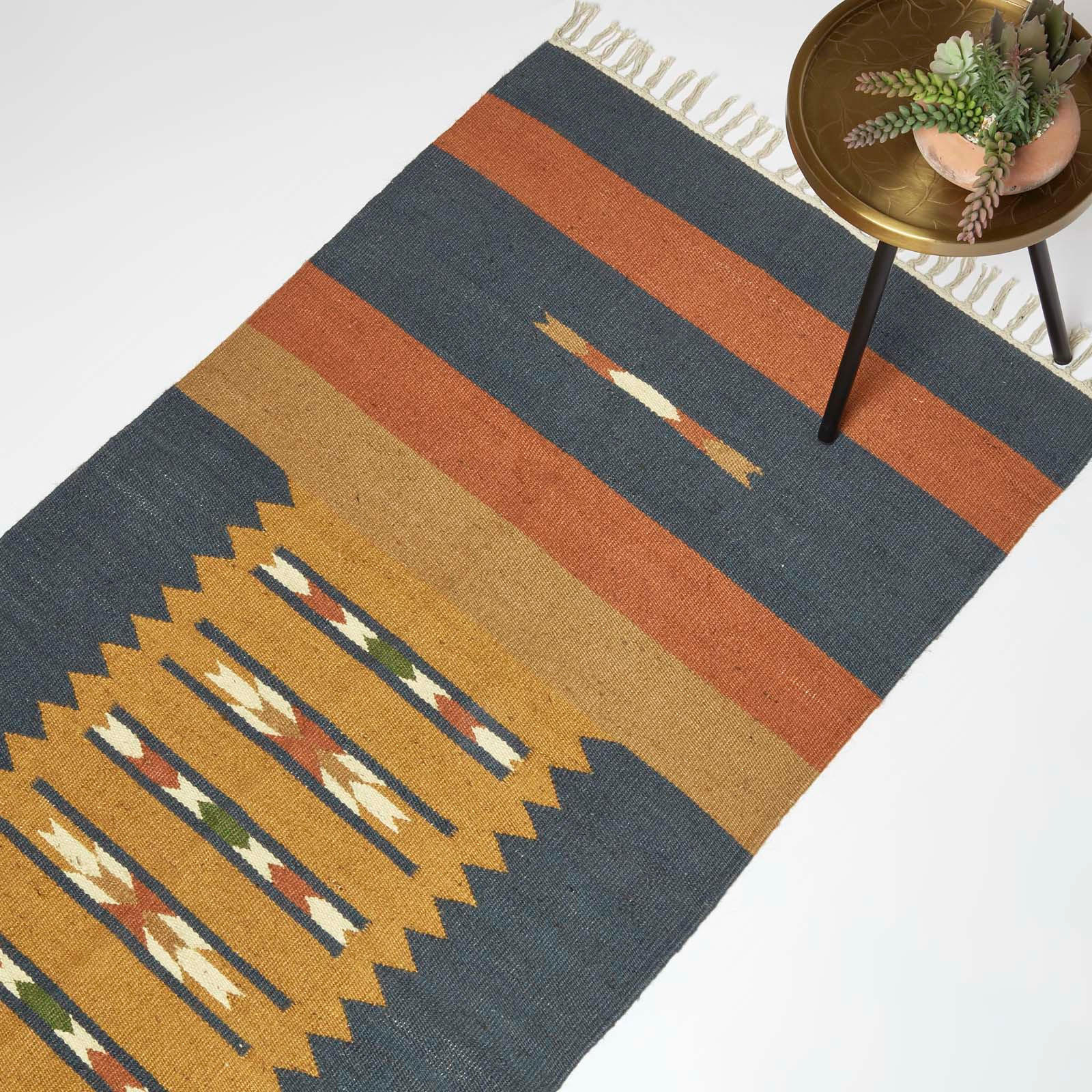 KELIM-TEPPICHLÄUFER Lundi Blue 80/180 cm - Blau/Multicolor, Textil (80/180cm) - Homescapes