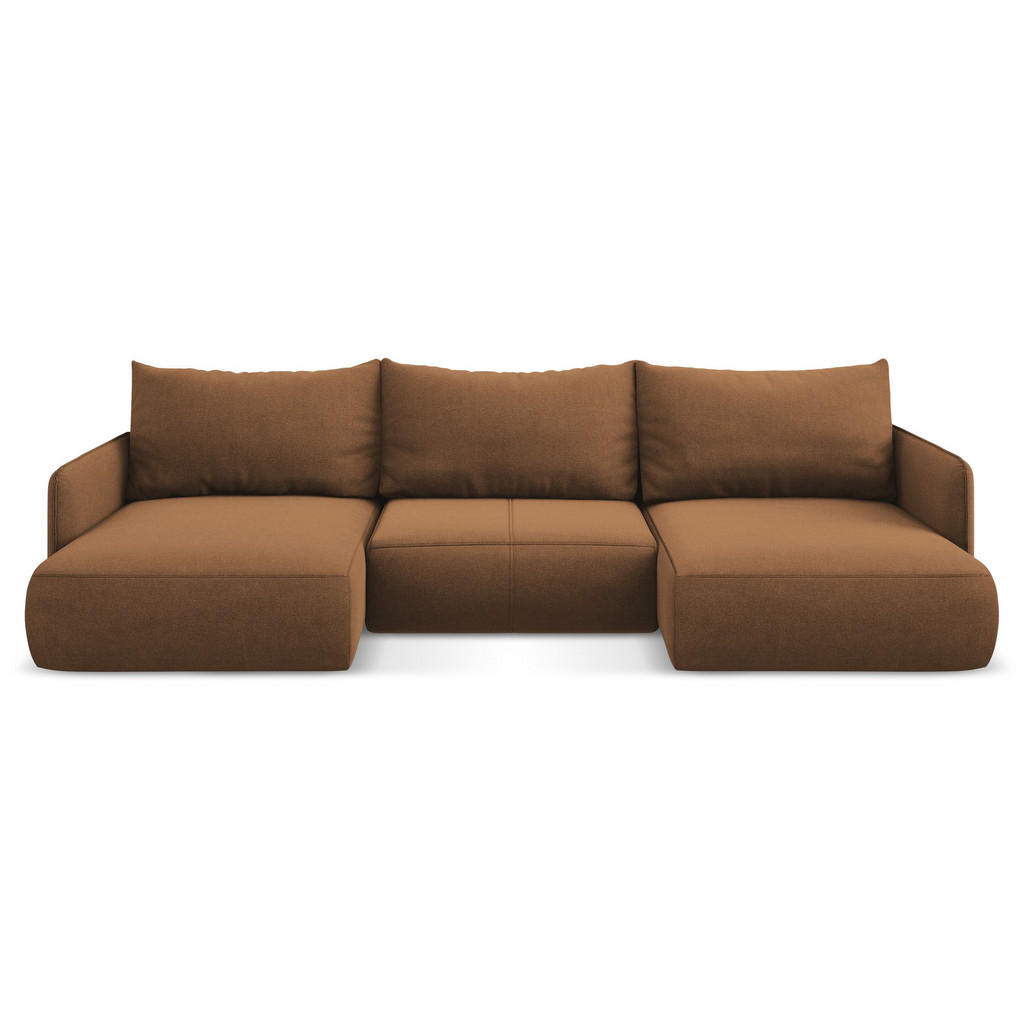 Thumbnail - Makamii Wohnlandschaft, Terra cotta, Textil, 3-Sitzer, Füllung: Schaumstoff, U-Form, 290x86x148 cm, Made in EU, Wohnzimm...