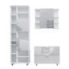 BADMÖBEL-SET Ilias Weiß Hochglanz 3 Teile, mit Hochschrank - Weiß Hochglanz, Holzwerkstoff (80.2/60.8/33cm) - Vicco