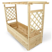 PFLANZKASTEN mit Rankgittern & Dach - Tannenholz - 128 x 44 x 103cm - Naturfarben, Holz (128/103/44cm) - holz4home