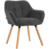 ESSZIMMERSTUHL Cord Dunkelgrau - Eukalyptusholzfarben/Dunkelgrau, Holz/Textil (65/82/64cm) - CLP