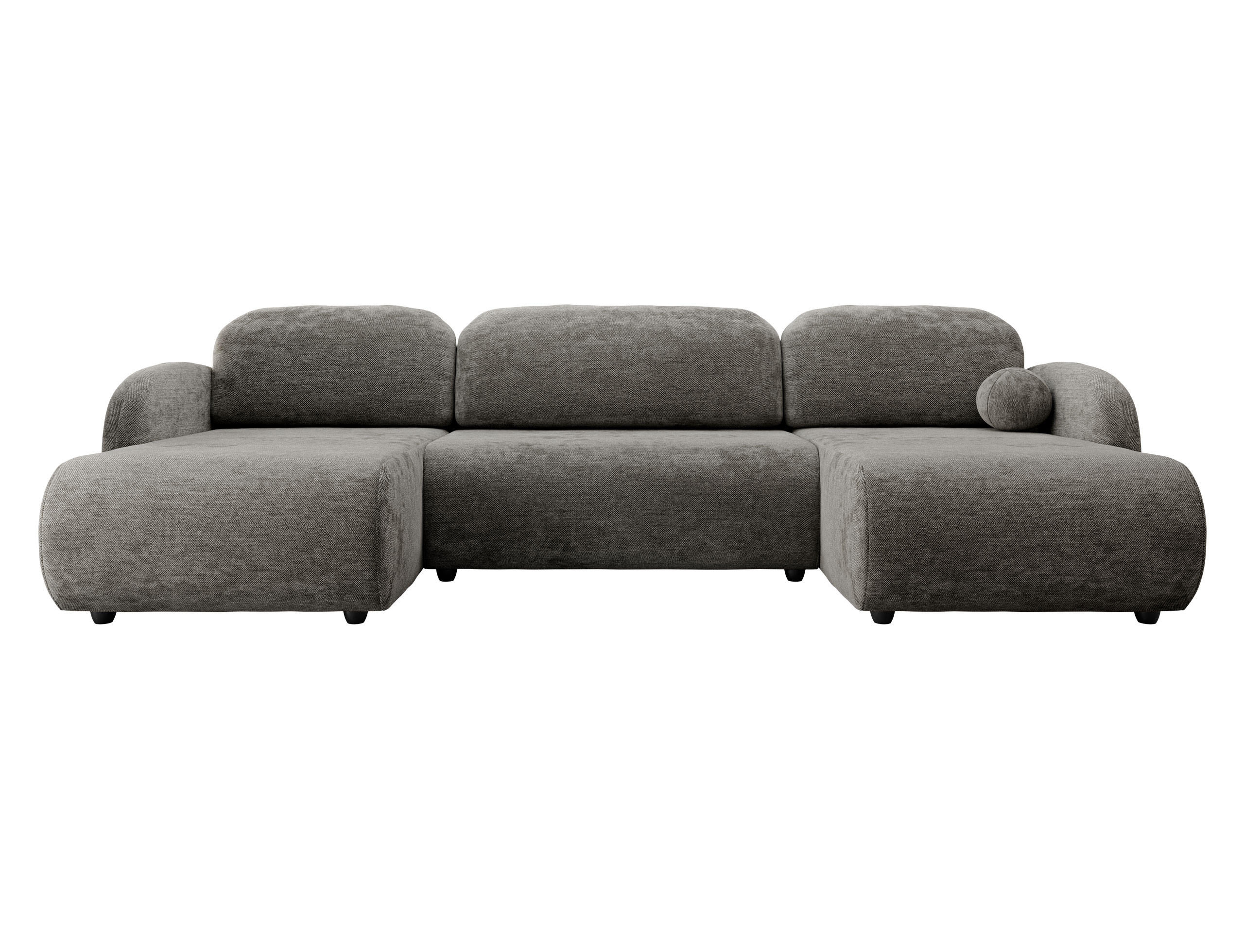 WOHNLANDSCHAFT Dream U - Schwarz/Braun, Holz/Kunststoff (318/88/160cm) - MIRJAN24