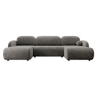 WOHNLANDSCHAFT Dream U - Schwarz/Braun, Holz/Kunststoff (318/88/160cm) - MIRJAN24