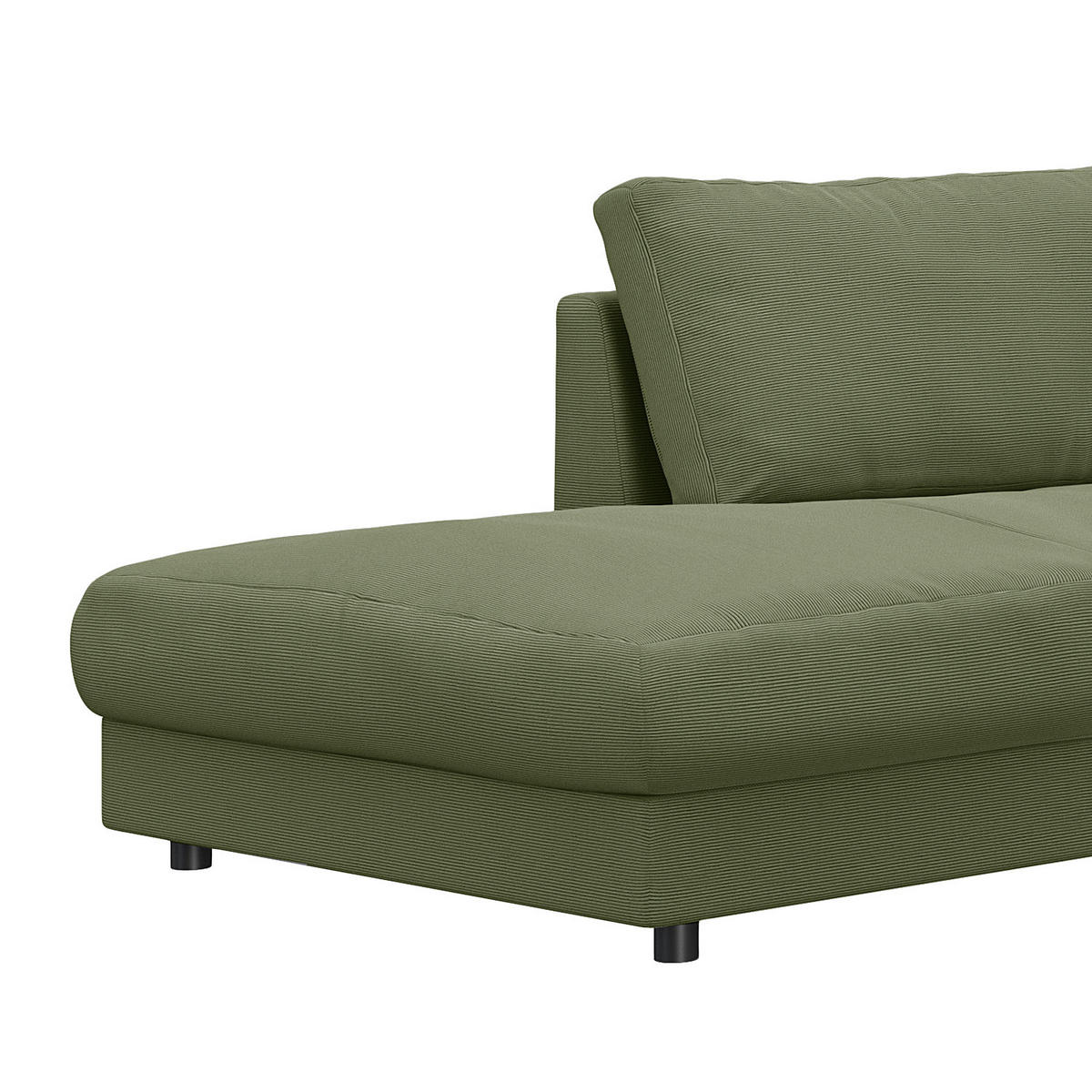 ECKSOFA mit Ottomane - Schwarz/Grün, Kunststoff/Textil (267/254cm) - home24