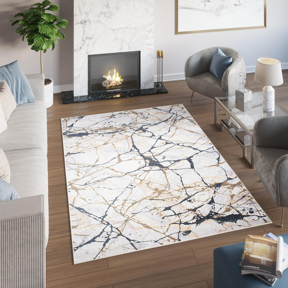 TEPPICH TOSCANA Creme 140/200 cm - Creme, Textil (140/200cm) - Tapiso
