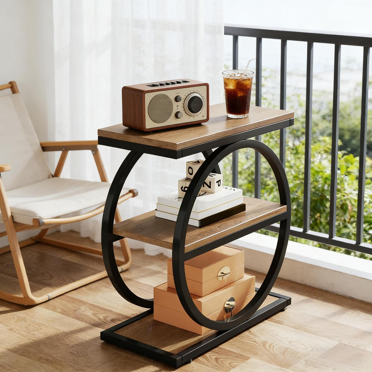 BEISTELLTISCH Schwarz-Braun 60/30/65 cm - Schwarz, Holzwerkstoff (30/60/65cm) - PANGIVO