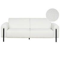 3-SITZER-SOFA Bouclé weiß Askim - Schwarz/Weiß, Textil (207/87/89cm) - Beliani