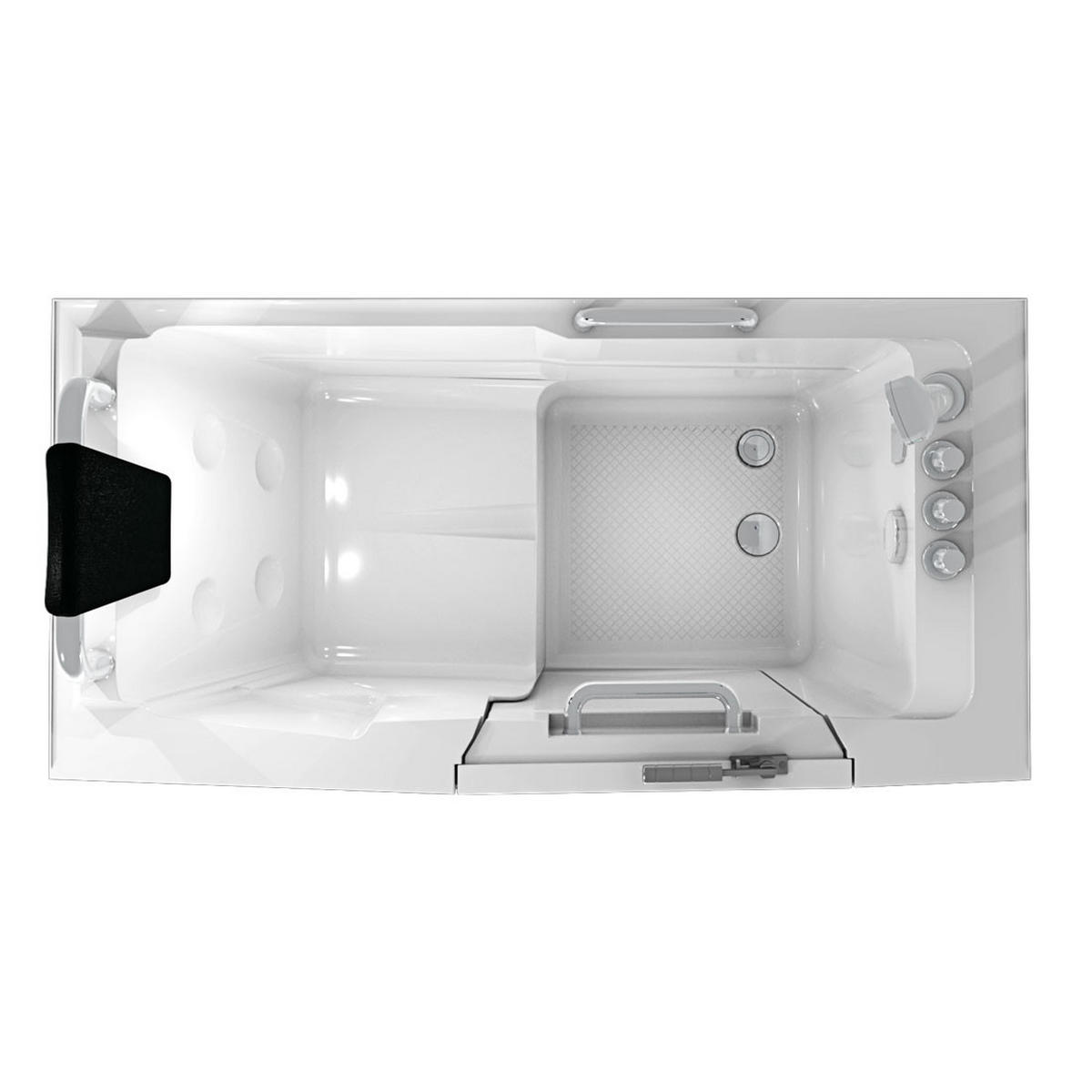 SENIOREN Sitzwanne mit Tür S07-TH-C-L - Weiß, Glas/Kunststoff (76/116/140cm) - AcquaVapore by Sandra Jentho