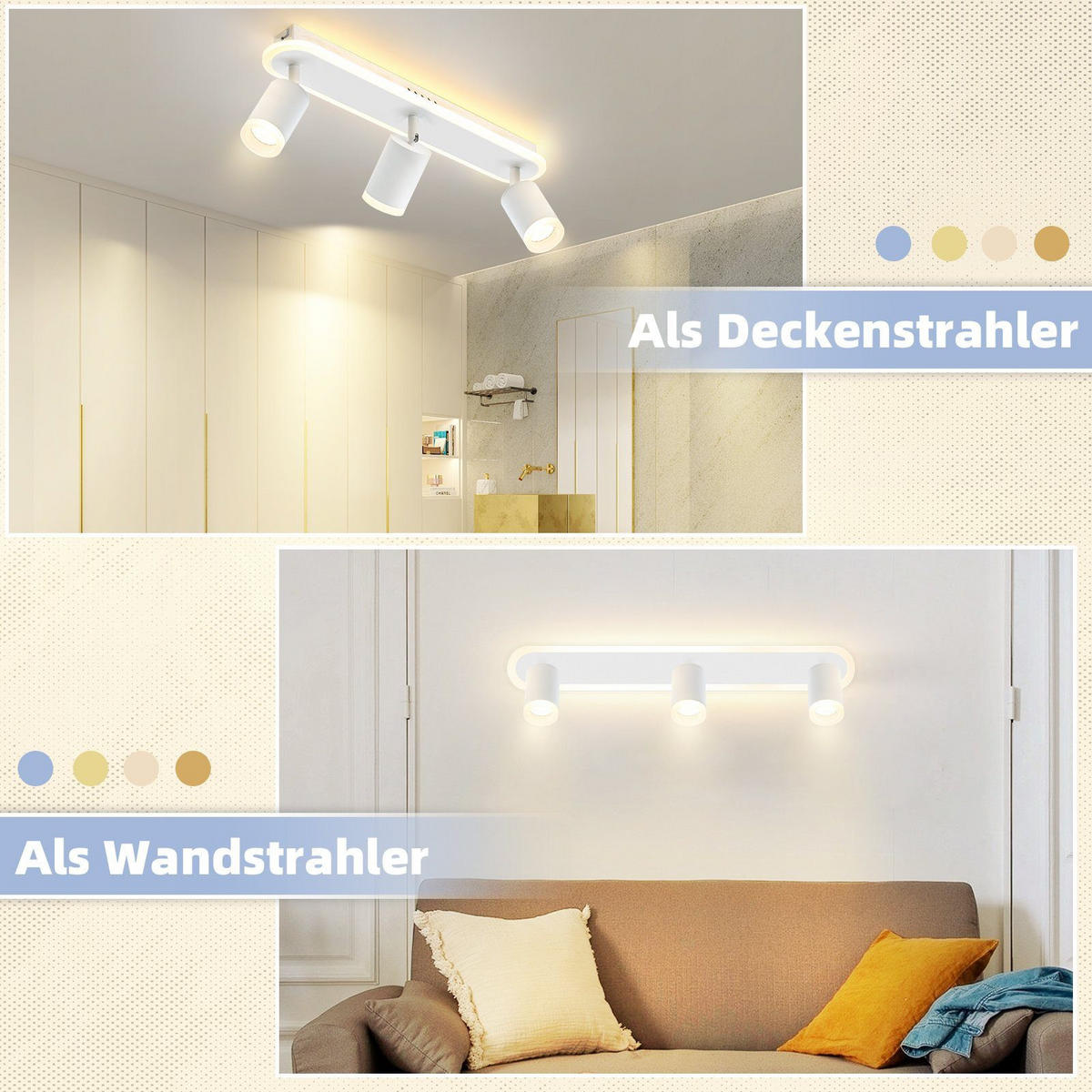LED-DECKENLEUCHTE Lichtelf 2-flammig 33/6/9 cm - Weiß, Kunststoff (33/6/9cm) - Nettlife