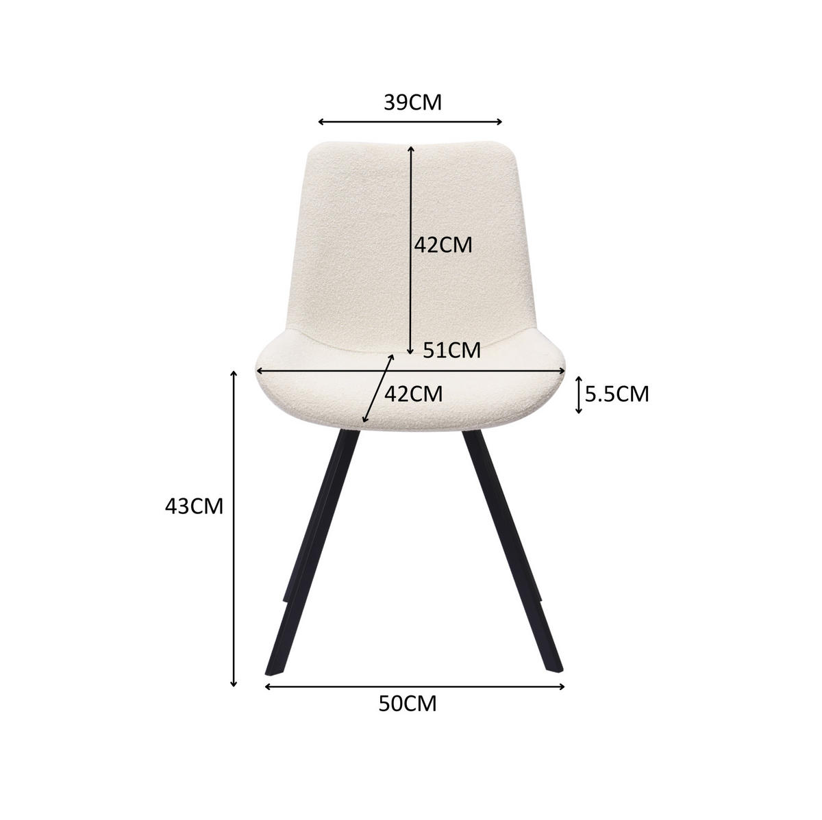 ESSZIMMERSTUHL drehbar Stoff Metall Weiß 2er-Set - Weiß, Metall (59/90/54cm) - Meubliv