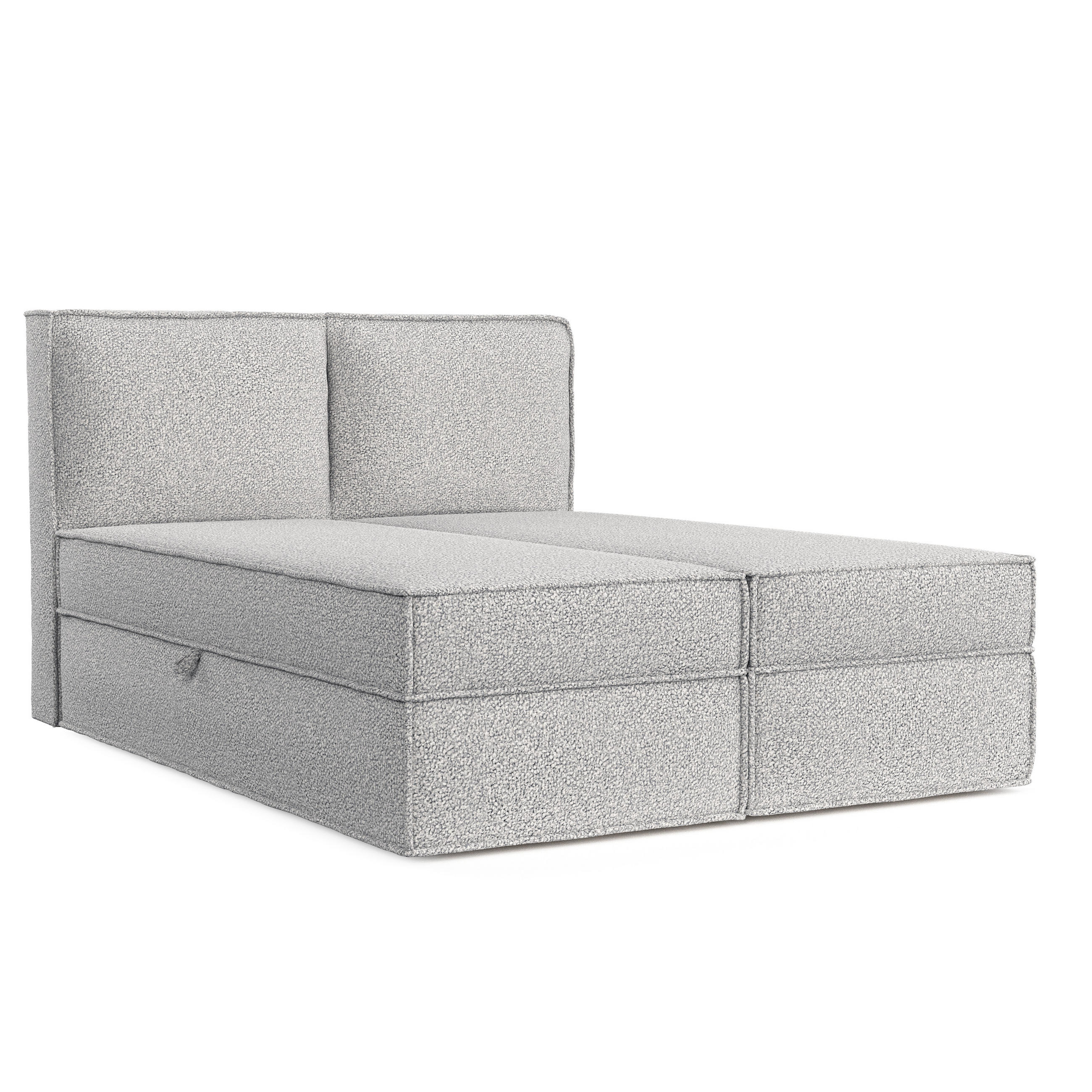 BOXBETT Bergen Grau 140/200 cm mit Matratze - Schwarz/Grau, Holz/Holzwerkstoff (140/200cm) - Maison de Reve