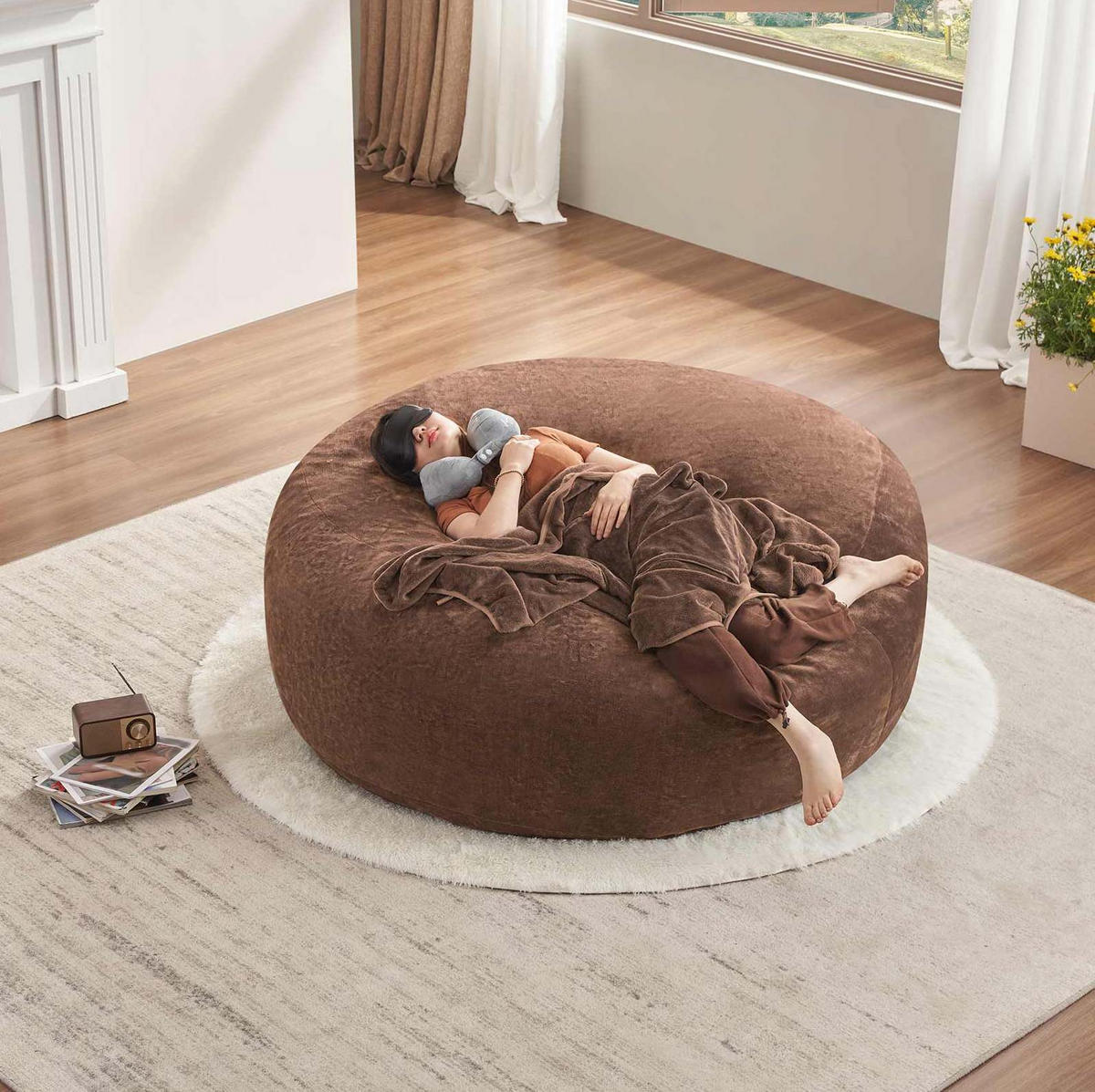 SITZSACKSOFA faltbar Coffee - Braun, Kunststoff (150/60/150cm) - Beauniv