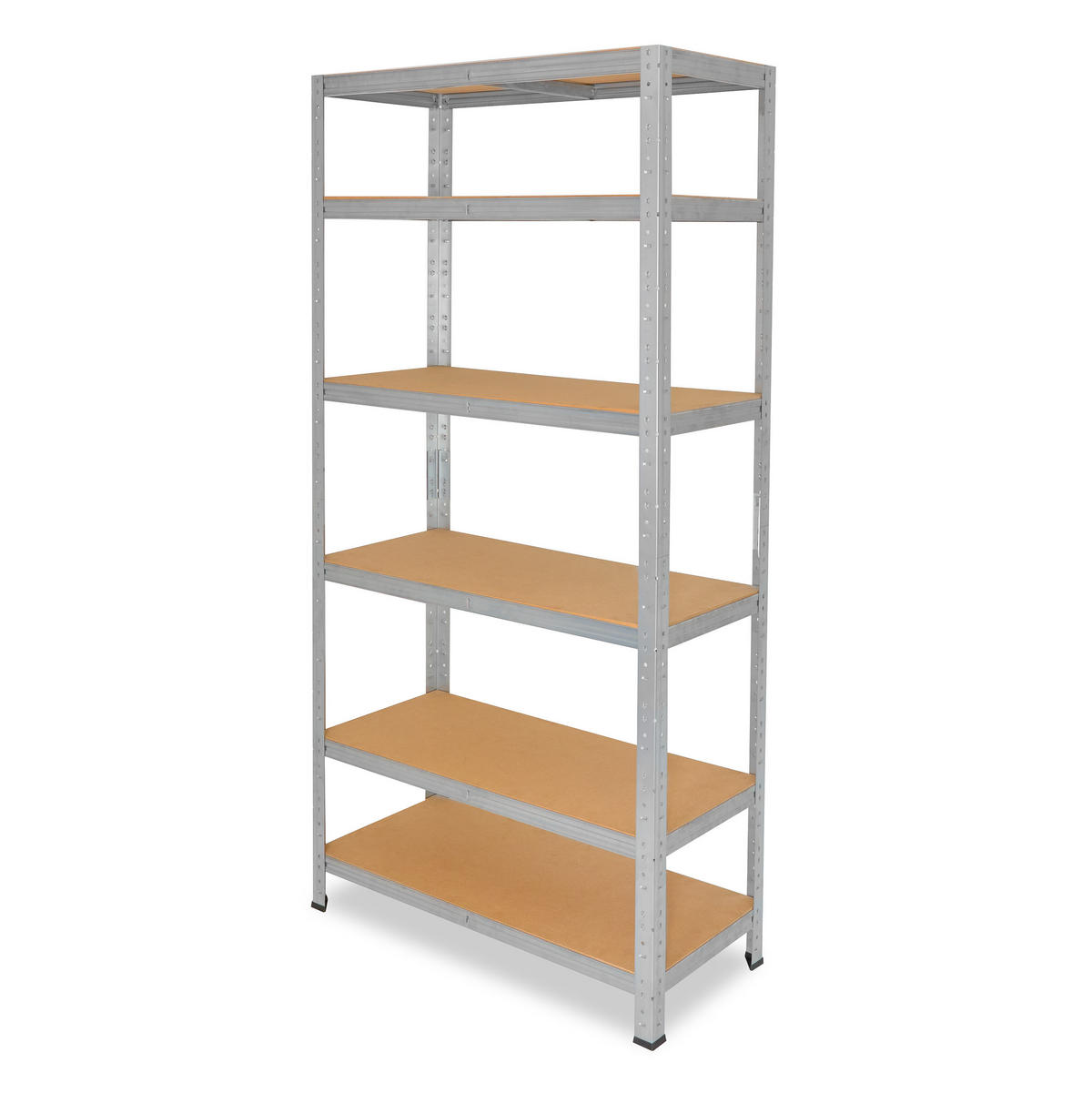 SCHWERLASTREGAL HOME 180x90x30 cm in verzinkt mit 6 Böden und 145 kg Traglast pro Boden - Silberfarben, Metall (90/180/30cm) - shelfplaza