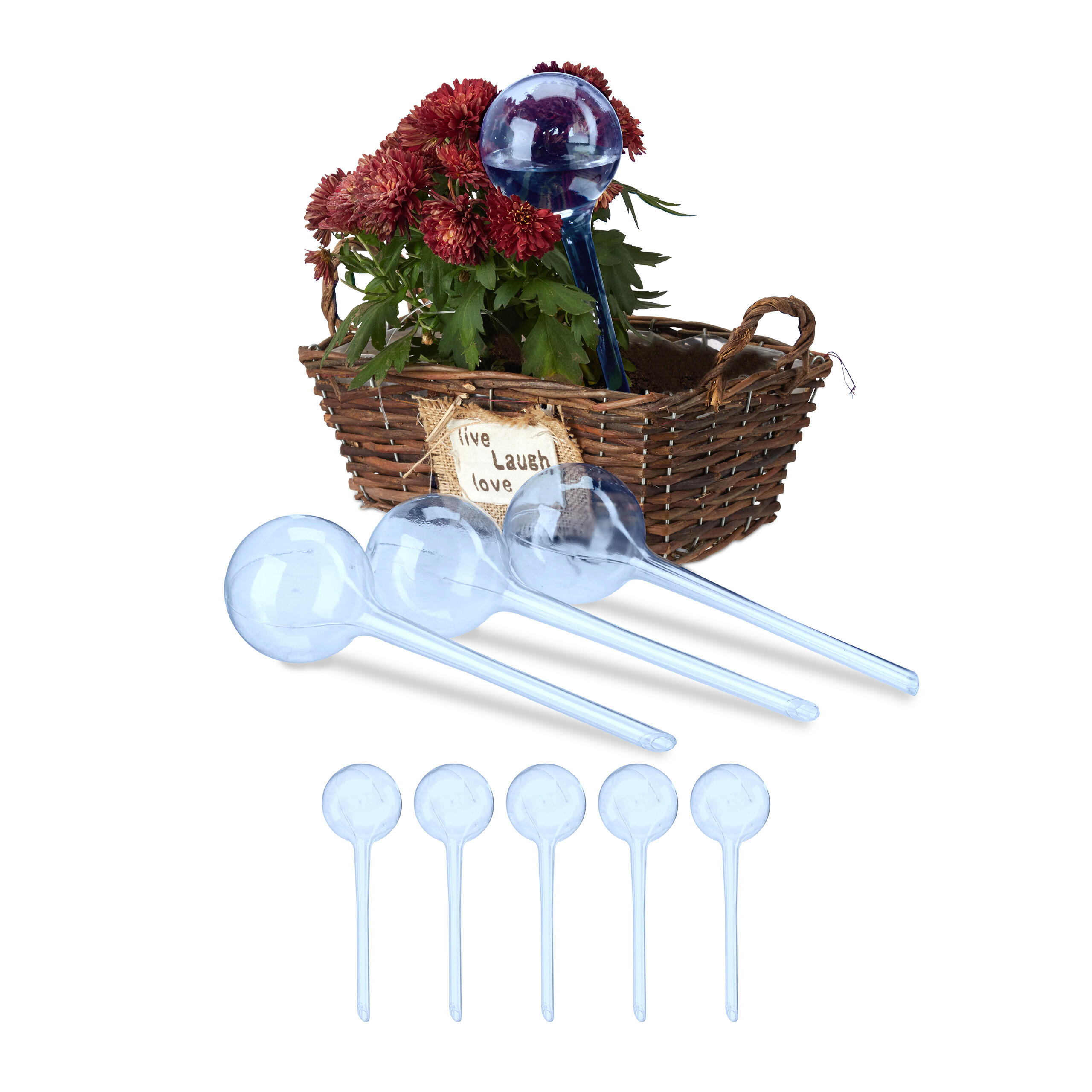 9XBEWÄSSERUNGSKUGEL - Hellblau, Kunststoff (8/28/8cm) - Relaxdays