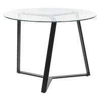 ESSTISCH 100/100/74 cm Schwarz Rund Kebri - Schwarz, Glas (100/100/74cm) - Beliani