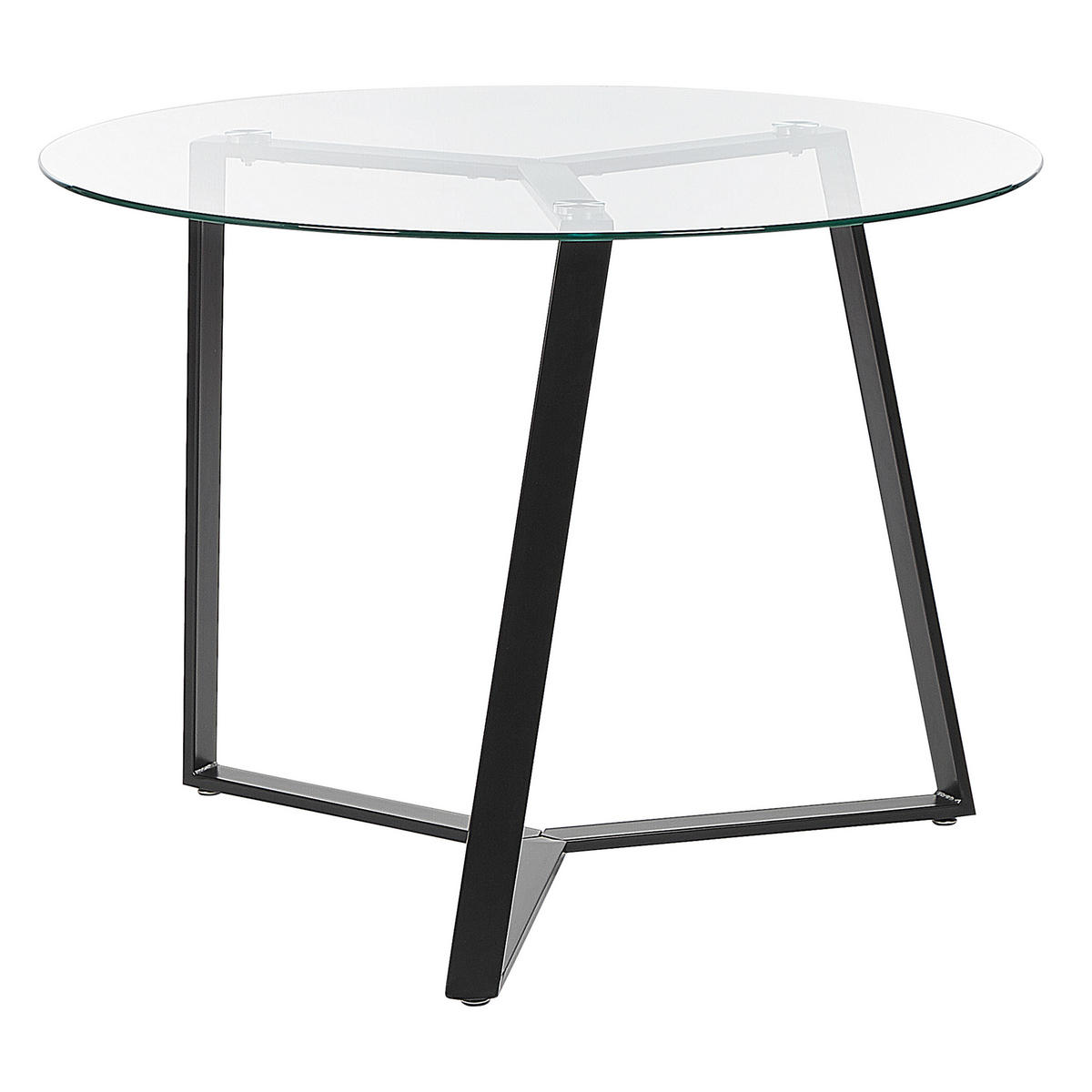 ESSTISCH 100/100/74 cm Schwarz Rund Kebri - Schwarz, Glas (100/100/74cm) - Beliani