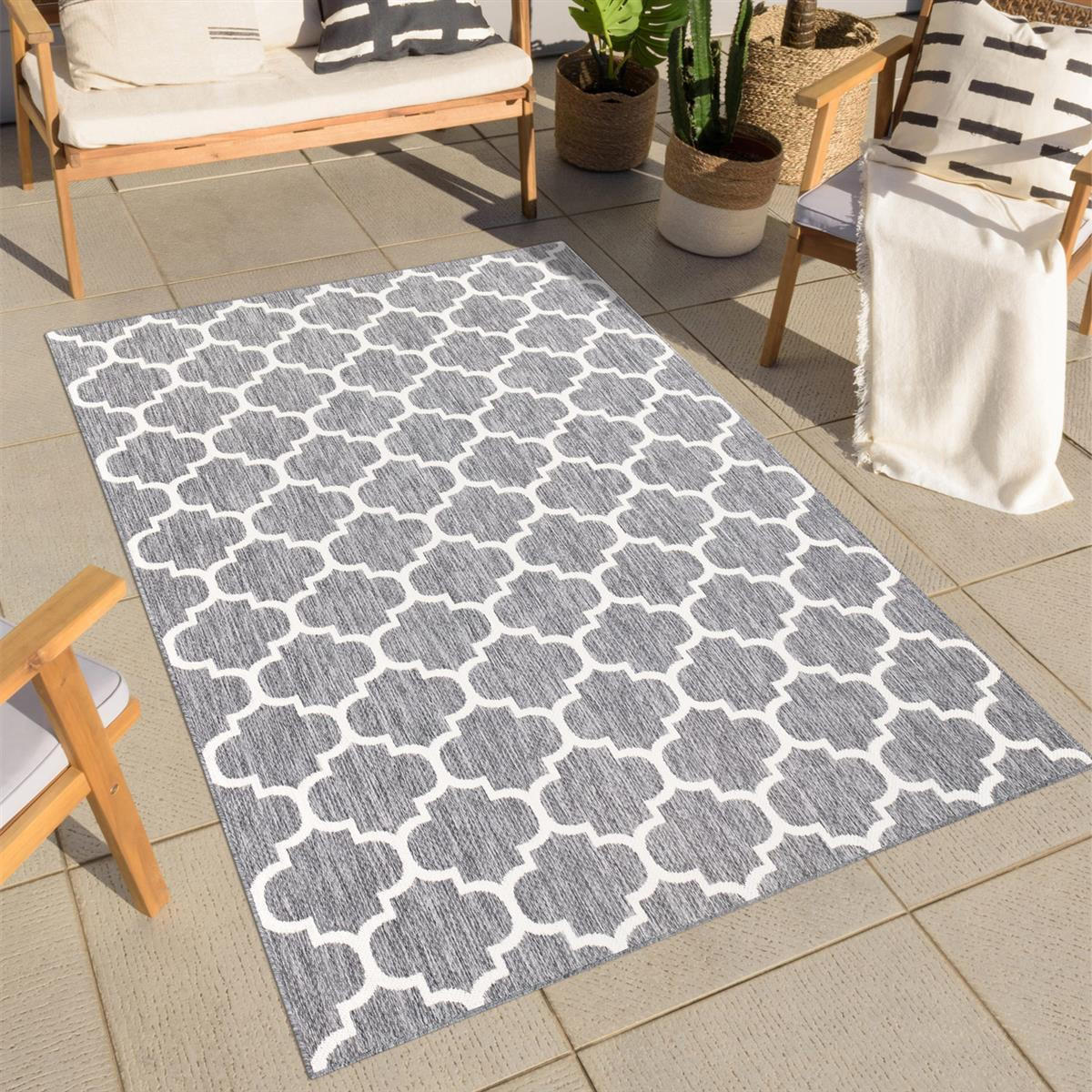 OUTDOOR-TEPPICH Sun 462 Grau 150x150 cm - Grau, Textil (150/150cm) - carpet city