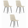 ESSZIMMERSTUHL 3-er Set TURIN beiger Sitz - Beige, Textil (44.5/88.5/53cm) - Valora