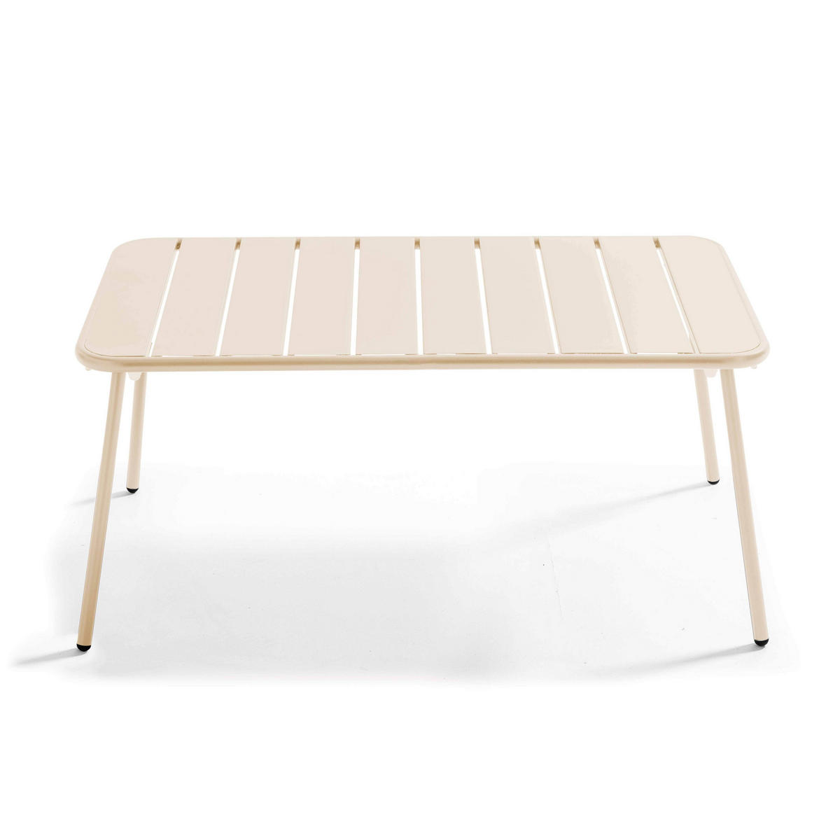 GARTEN-LOUNGETISCH, Elfenbeinfarbe - Creme, Metall (90/50/40cm) - Oviala