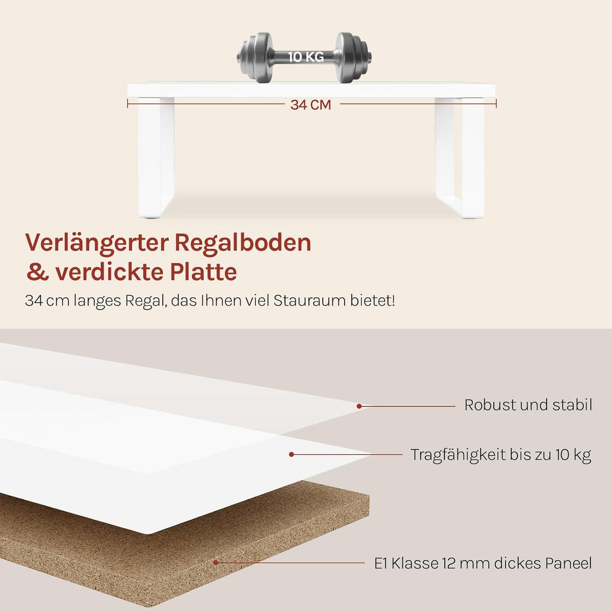 KÜCHENREGAL 2er Set aus Holzwerkstoff Weiß - Weiß, Holzwerkstoff (34/13/19cm) - Woltu