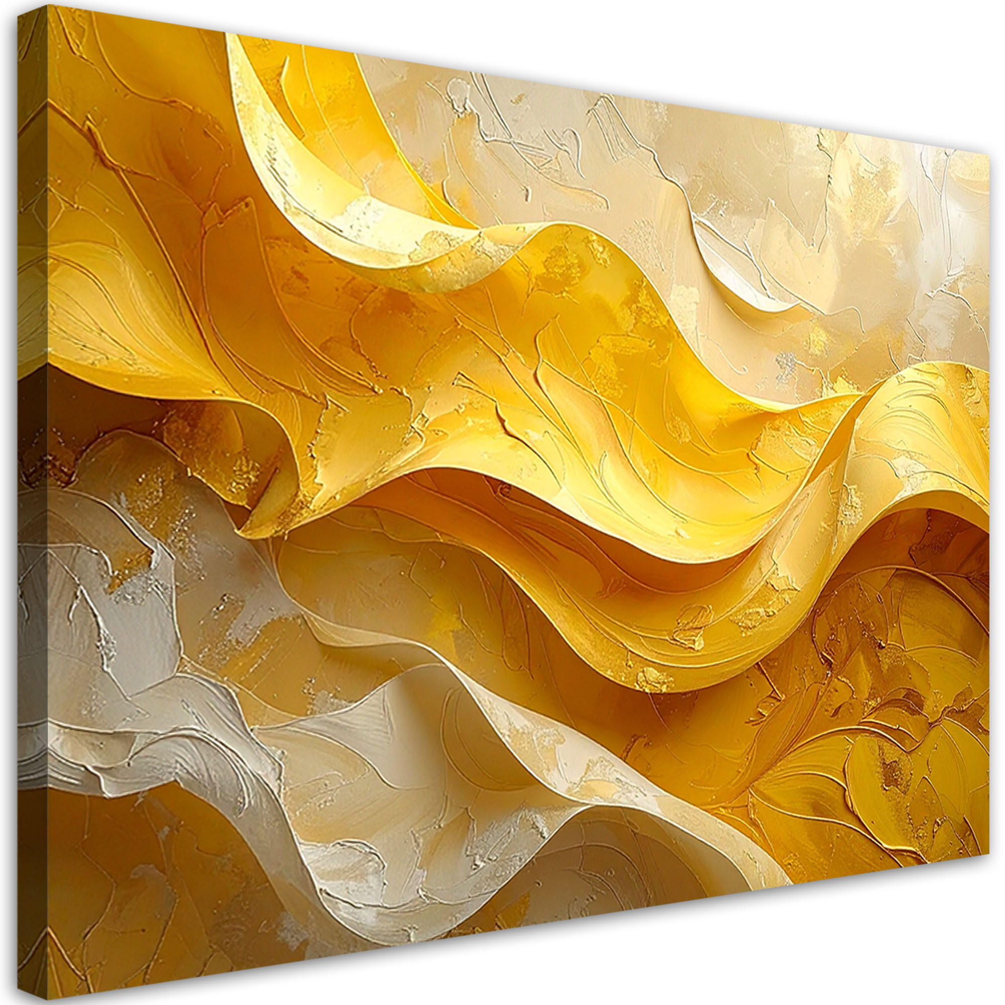 LEINWANDBILD Abstraktion 100x70cm - Gelb, Textil (100/70cm) - Feeby