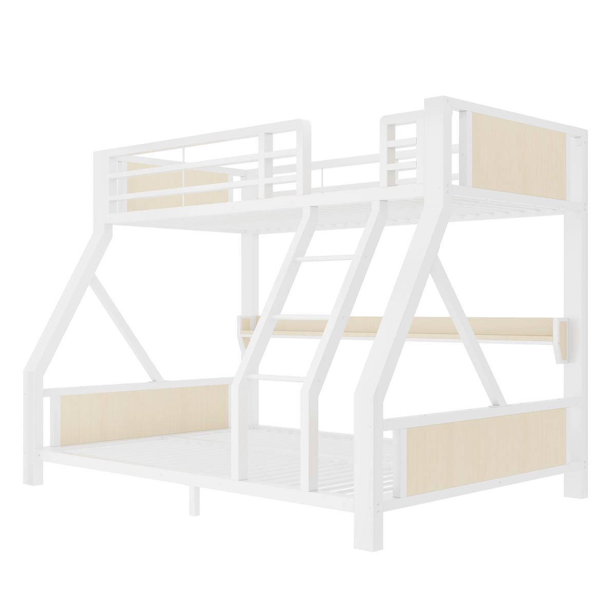 ETAGENBETT 90/140/200 cm mit LED, DE-41604, in Weiß - Weiß, Metall (140/200cm) - ComfortXL