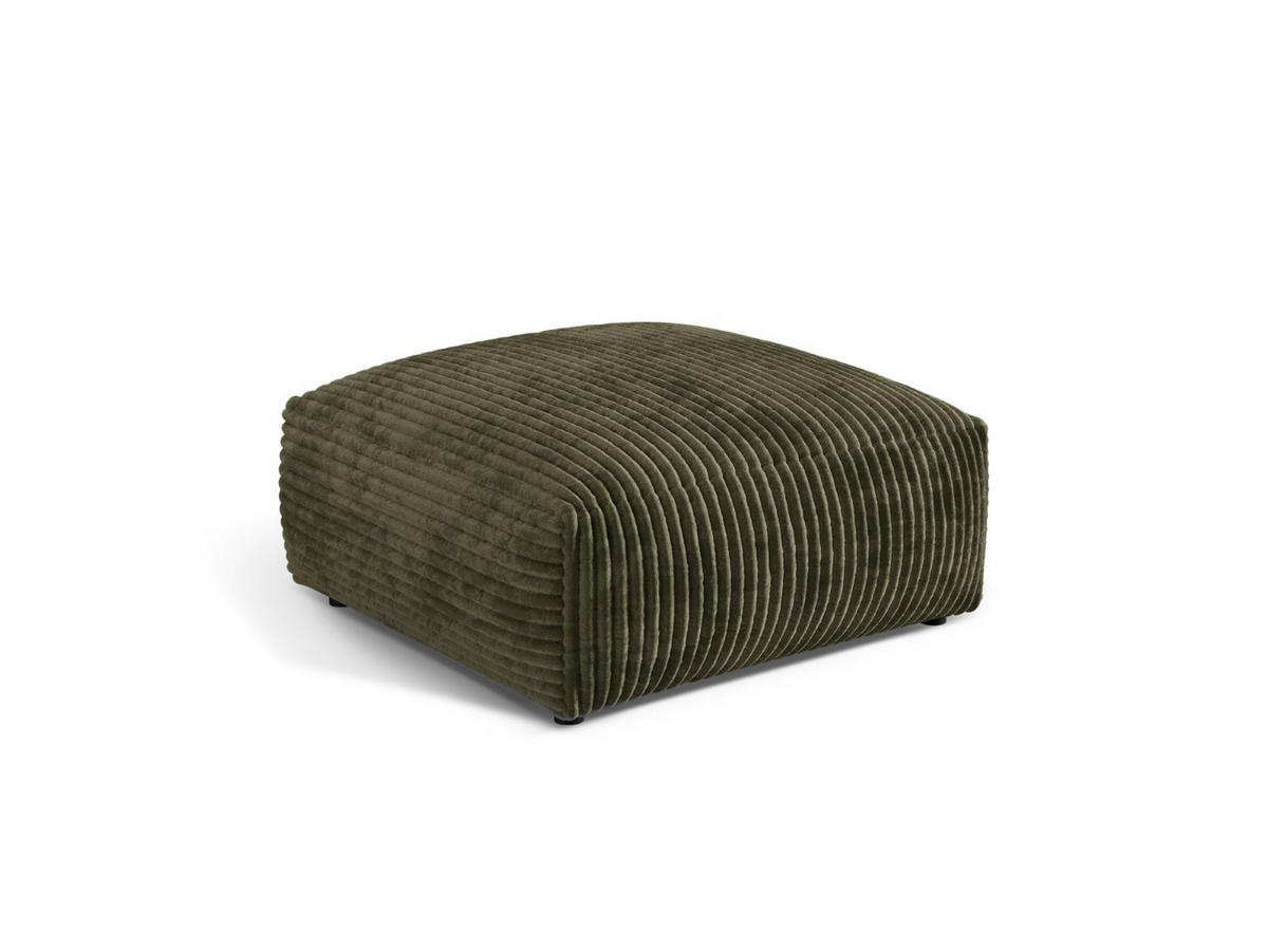 POUF Martina aus Cord moosgrün - Salbeigrün, Textil (106/44/106cm) - Micadoni