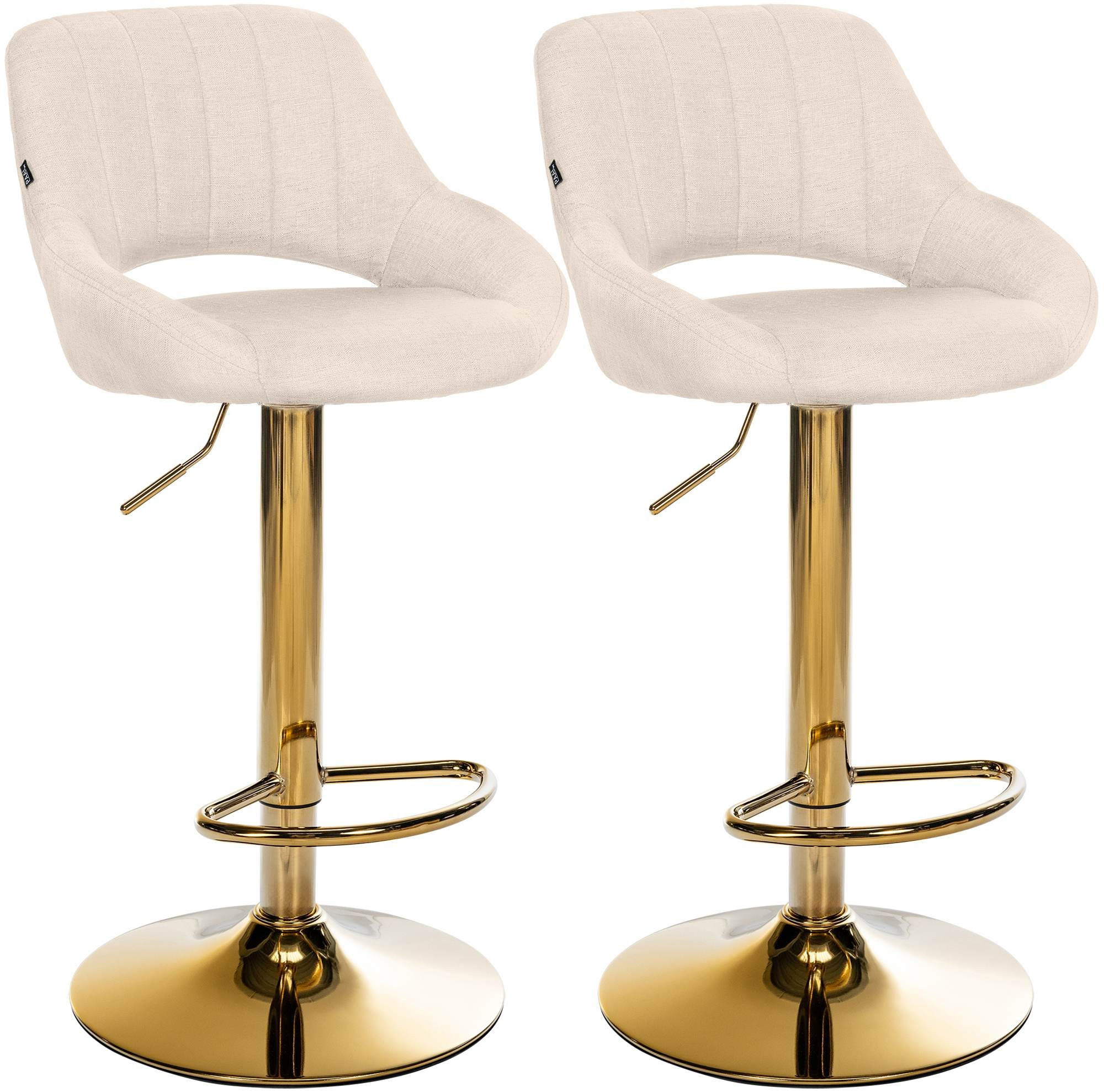 BARHOCKER Milet 2er Set 85x47x48 cm creme - Creme, Textil (47/85/48cm) - furnicato