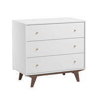 KOMMODE 3 Schubladen Mid - L90 cm - Weiß, Holzwerkstoff (50/85/90cm) - Calicosy