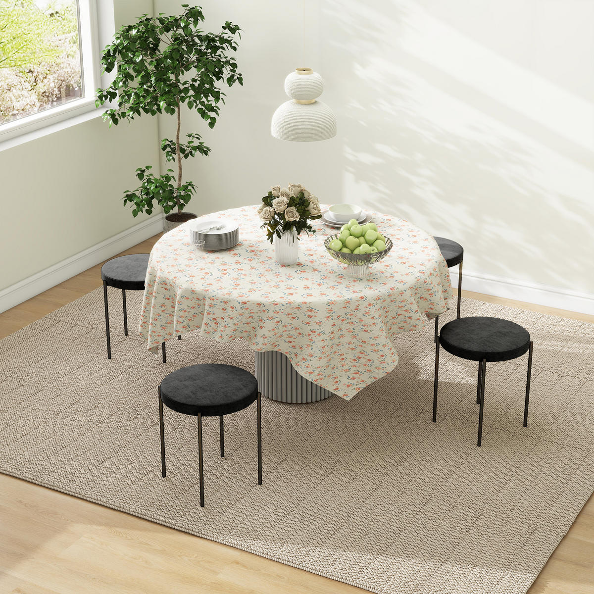 ESSZIMMERSTÜHLE 4er-Set Schwarz 41.5/41.5/46.0 cm - Schwarz, Textil (41.5/46/41.5cm)