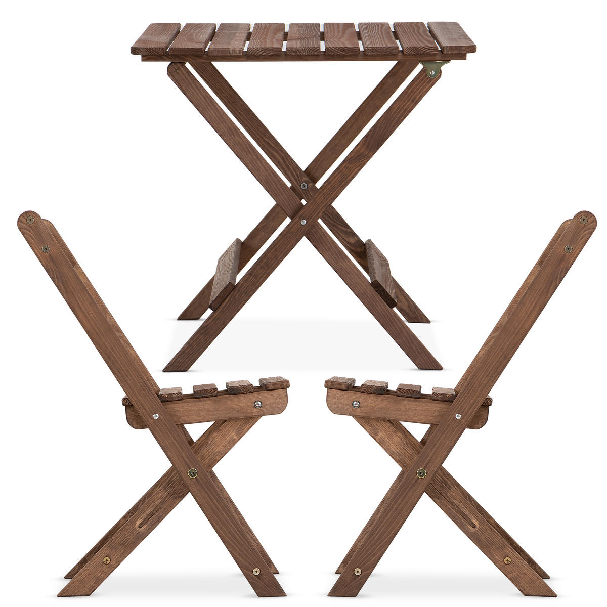 BALKONMÖBEL MELES für 2 Personen, braun - Braun, Holz - KONSIMO®