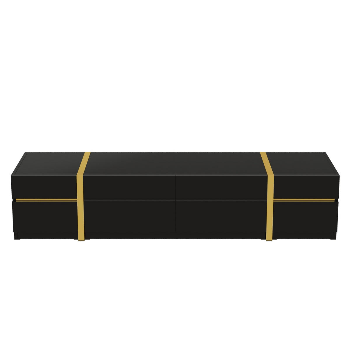 TV-LOWBOARD 180/40/38 cm mit 4 Schubladen und 2 Türen in Schwarz - Schwarz, Holzwerkstoff (180/38/40cm) - BEAOK