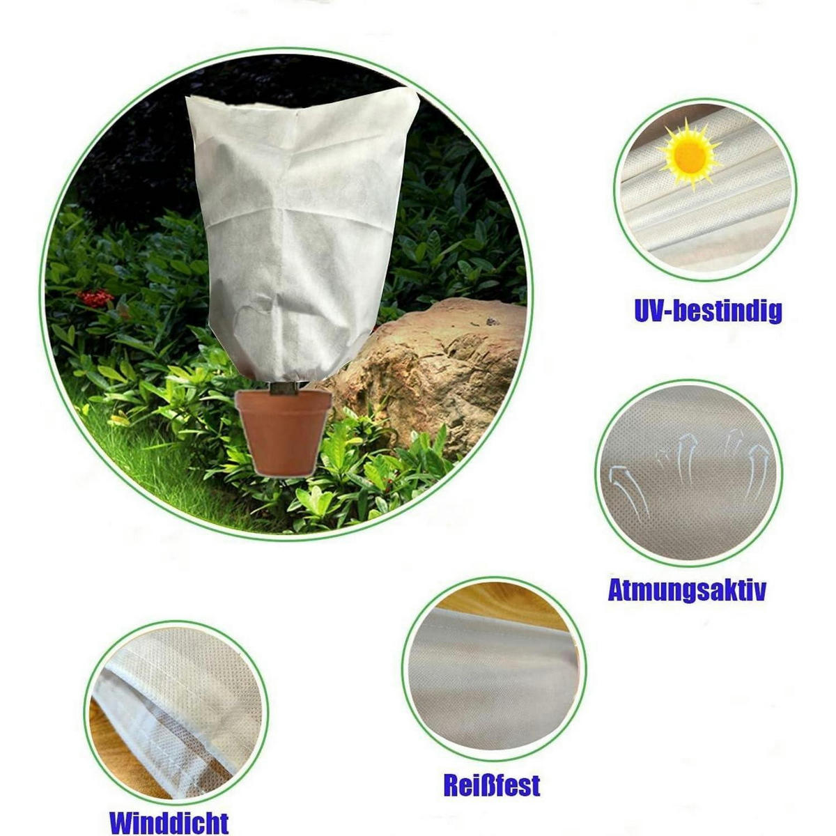 PFLANZENSCHUTZHAUBE Winterschutz 80 x 100 cm Weiß - Weiß, Textil (10/5/15cm)