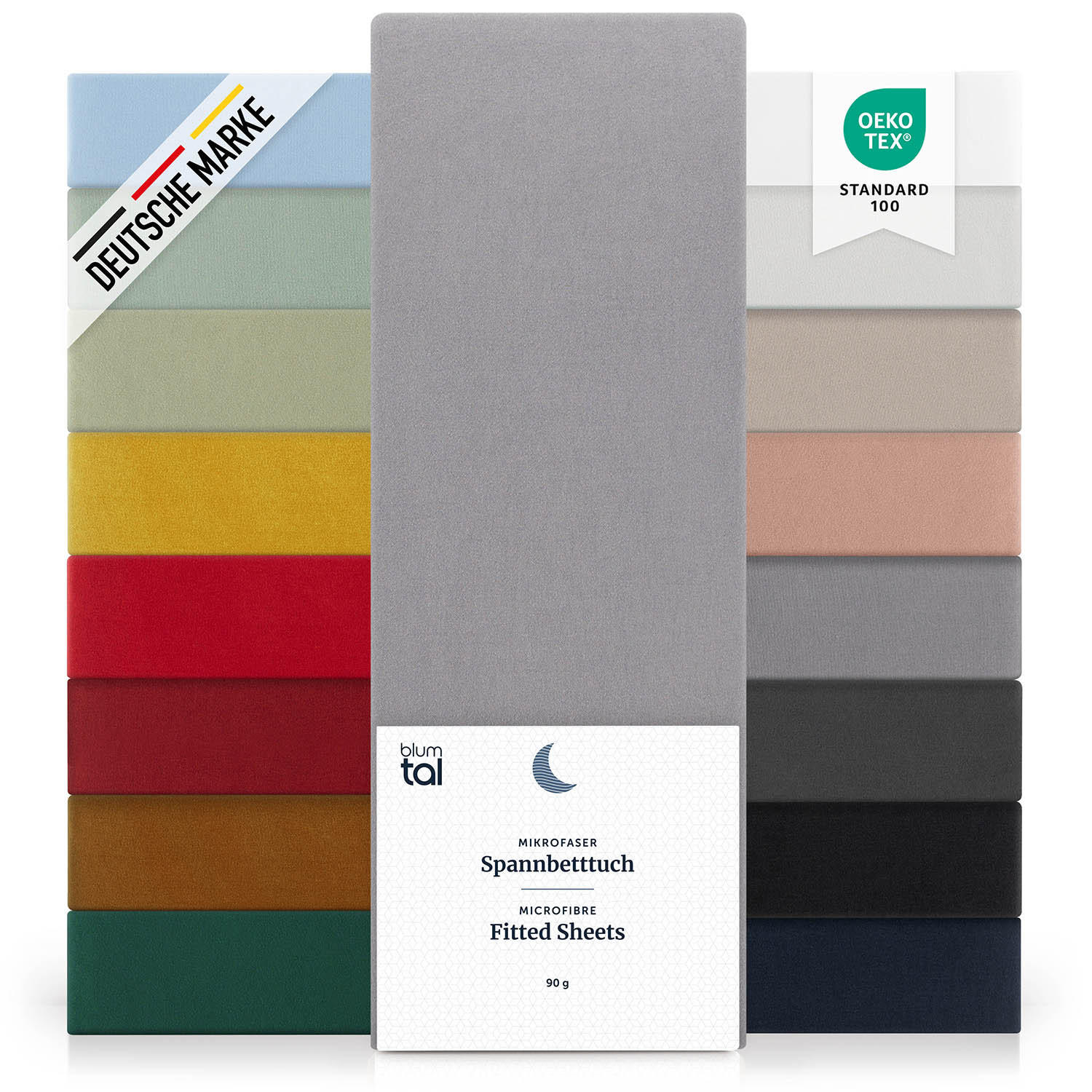 SPANNBETTLAKEN 2er-Set 150/200/40 cm Grau - Grau, Textil (150/200cm) - Blumtal