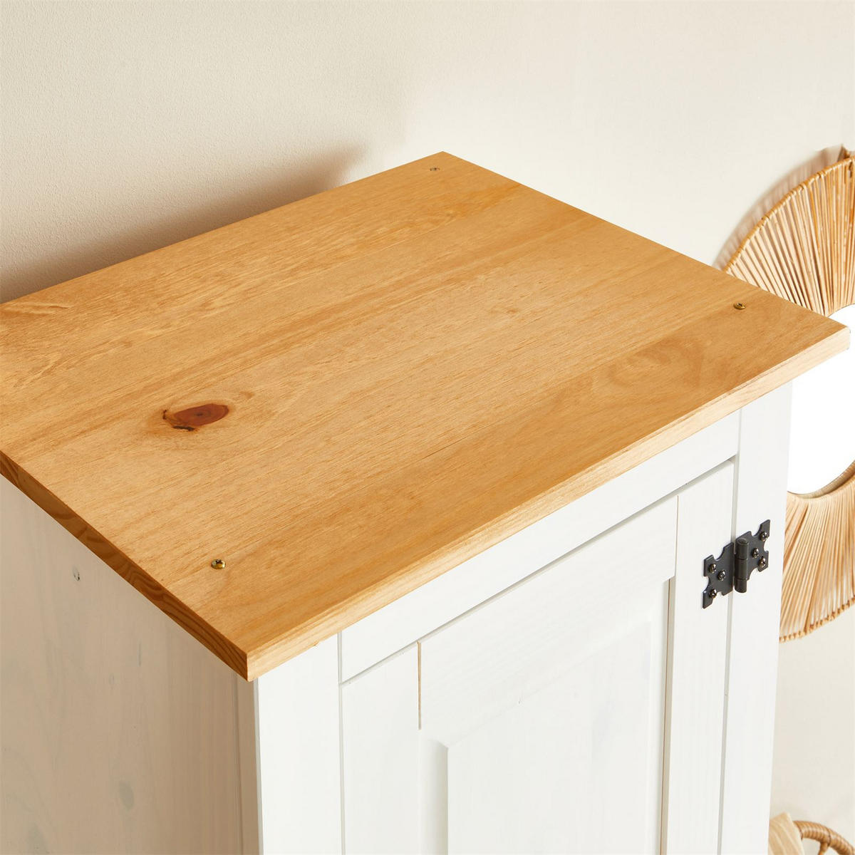 SCHUHSCHRANK TEQUILA - Weiß/Braun, Holz (53/190/38cm) - IDIMEX