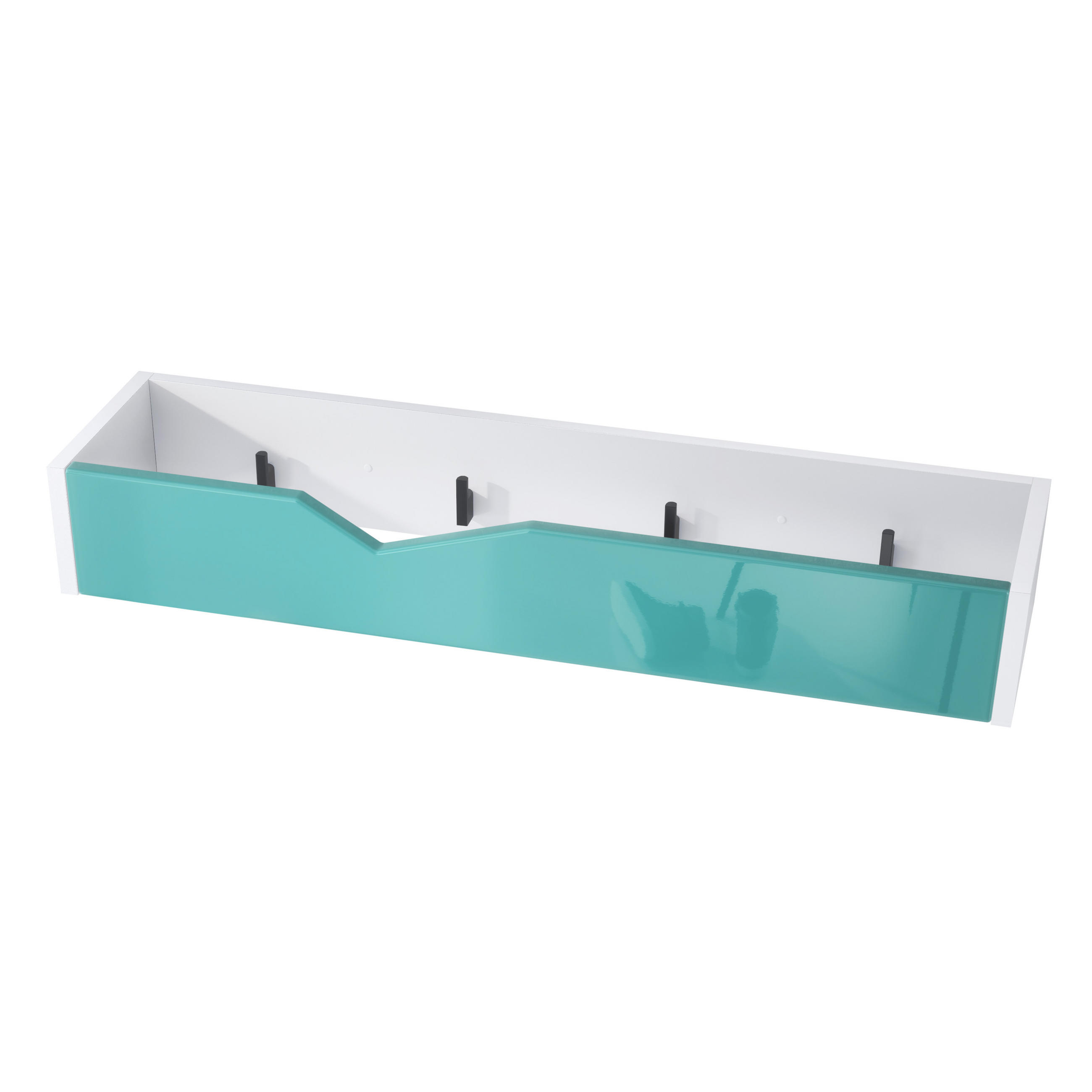 GARDEROBENPANEEL Kolmio Petrol Hochglanz - Petrol, Holzwerkstoff (83.5/12.5/21cm) - Vladon