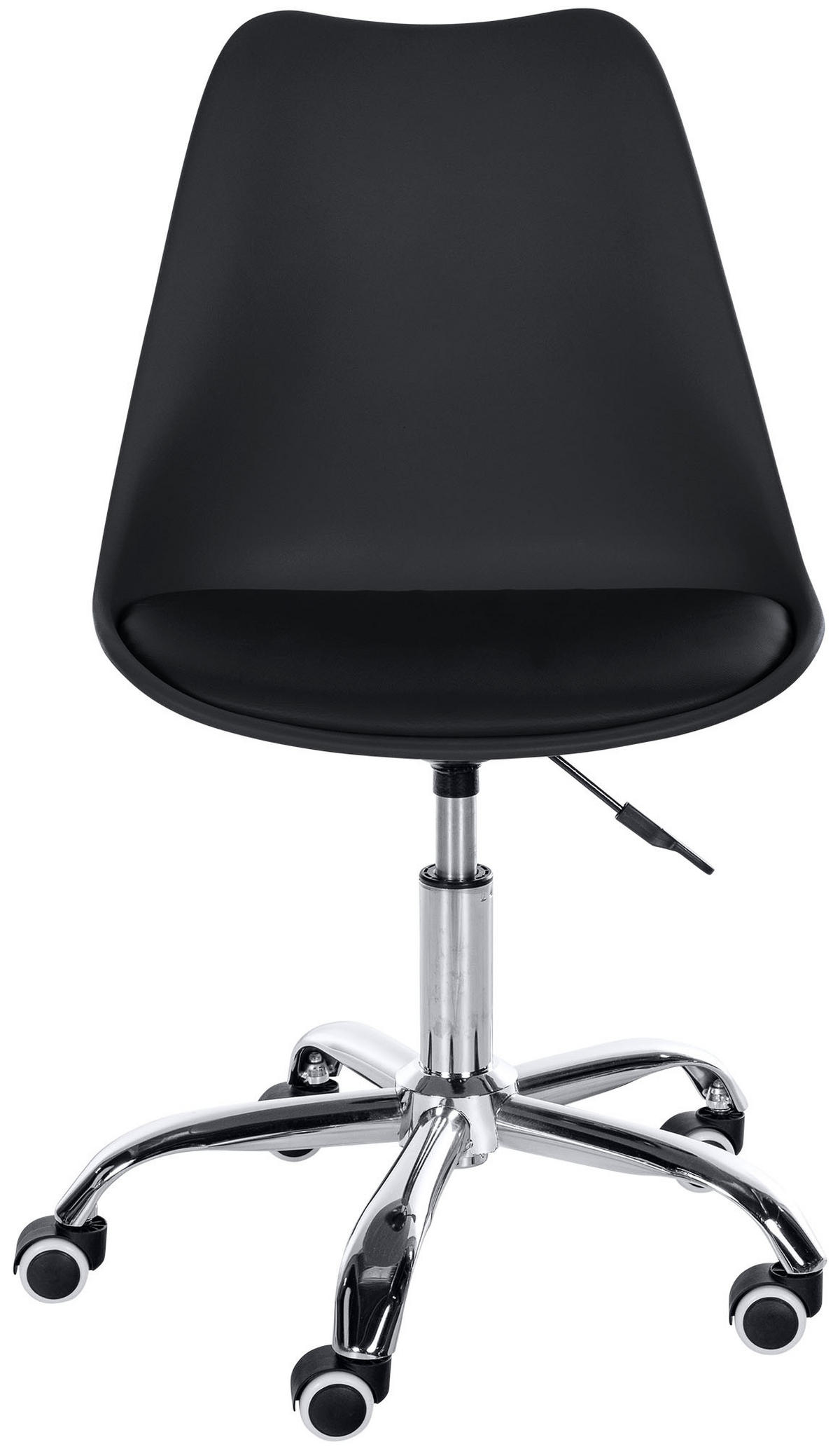 HOCKER Kunststoff schwarz - Chromfarben/Schwarz, Kunststoff/Metall (51/78/55cm) - CLP