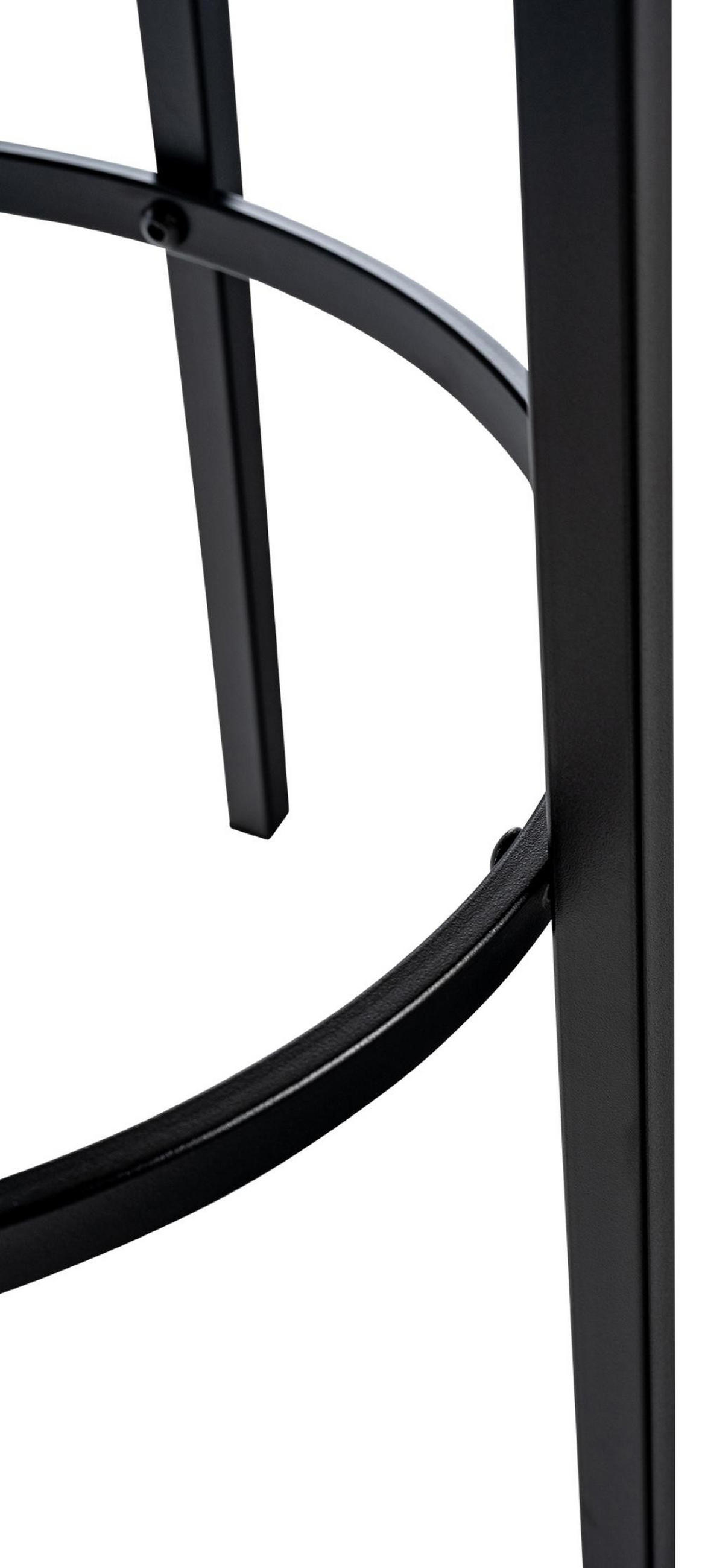 BARHOCKER Lederlook schwarz - Schwarz, Textil/Metall (41/78/41cm) - CLP