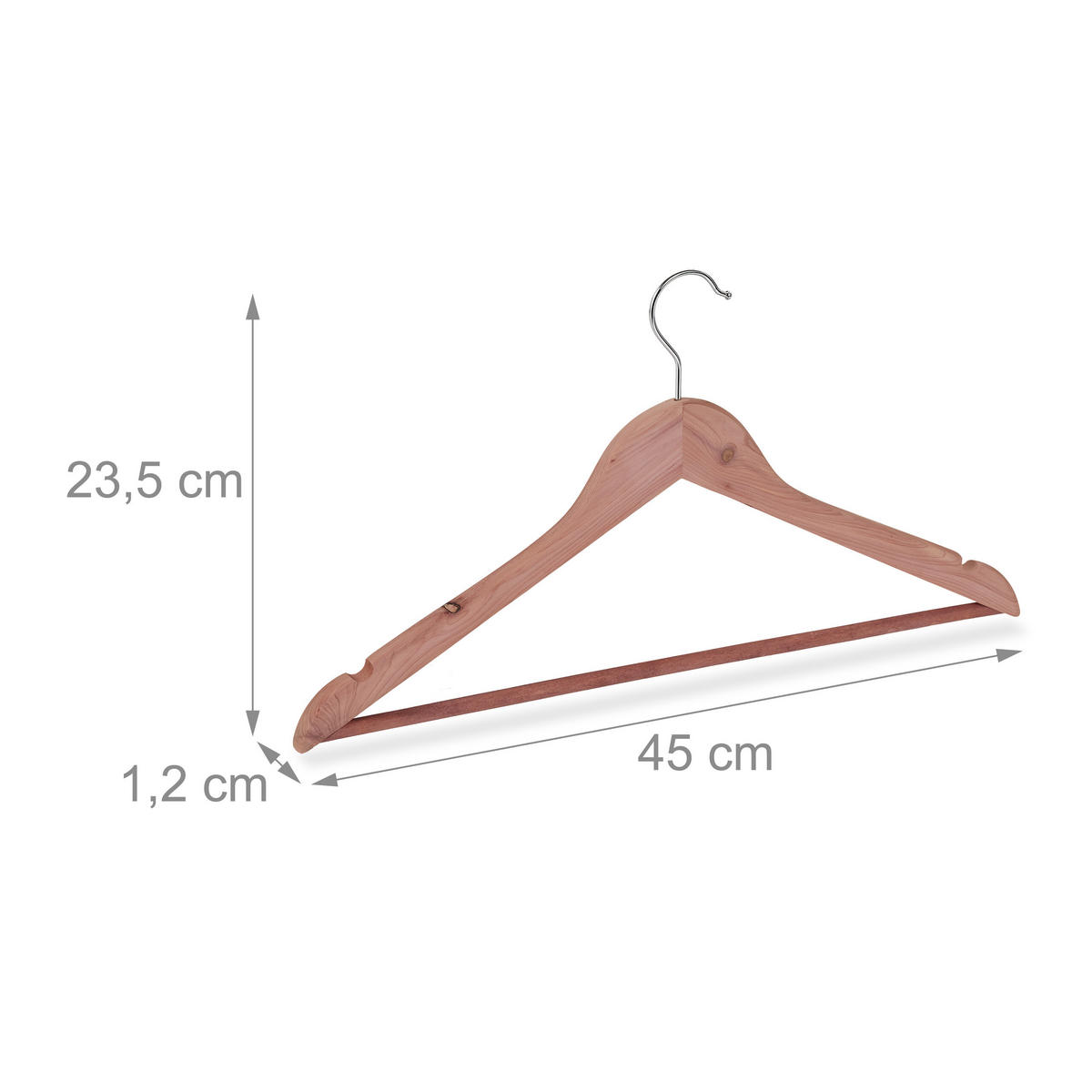 12XVEŠIAKY na šaty - svetlohnedá, kov/drevo (45/23.5/1.2cm) - Relaxdays