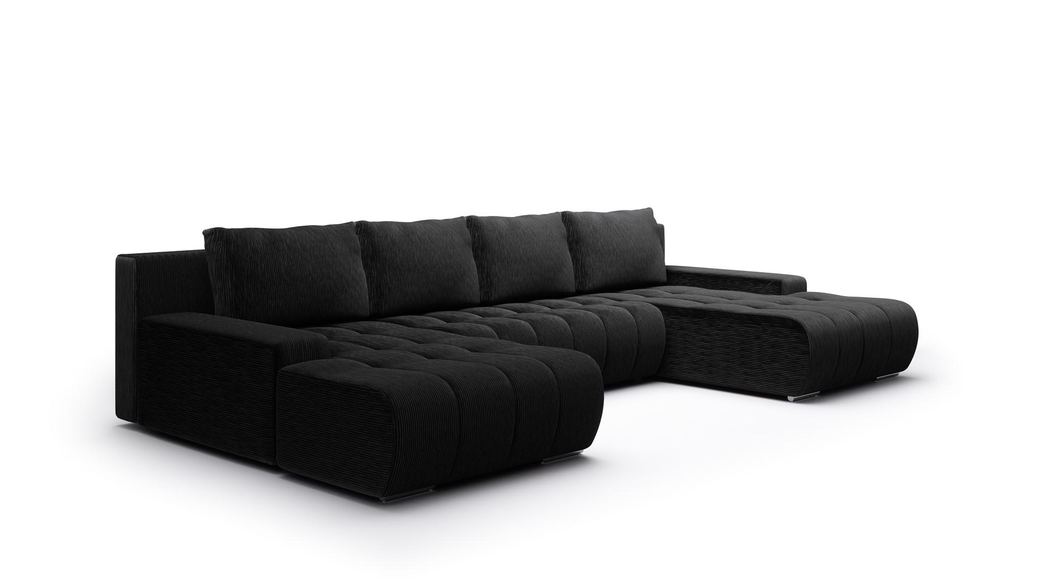 Fun Möbel Wohnlandschaft Schwarz 350x85x185 cm